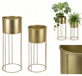 Złote stojaki na kwiaty glamour OSMOS, 2 osłonki