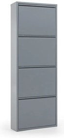 Szara metalowa szafka na buty z 4 przegrodami Kave Home Rox