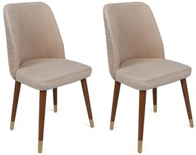 Zestaw krzeseł do jadalni Hugo Cream and Walnut, 4 szt.