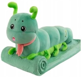 Pluszowa GĄSIENNICA z dziecięcym kocykiem w środku, zielona