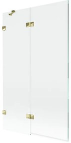 Mexen Lunar parawan nawannowy 2-skrzydłowy lewy 110 x 150 cm, transparent, złoty - 897-110-100-50-00-L