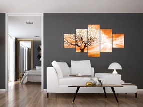 Pomarańczowy obraz drzewa (125x70 cm)