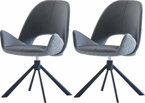 Krzesła do jadalni zestaw 2 szt. - materiał i metal - szary - RENITA