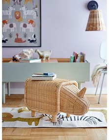 Rattanowy stołek dla dzieci Soffe − Bloomingville Mini