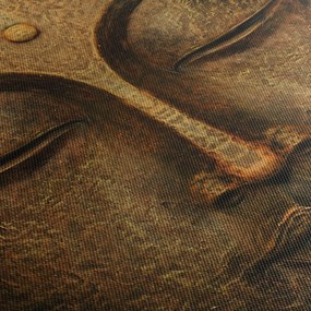 Obraz posągu ze szczegółami twarzy (z zegarem) (90x30 cm)