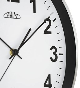 Metalowy zegar srebrny PRIM Radio Control ∅ 303 × 45 mm