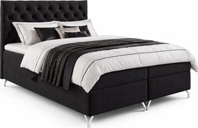 Czarne łóżko kontynentalne 5 rozmiarów E9-T77