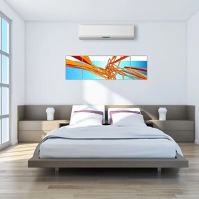 Obraz - Splecione linie, abstrakcja (170x50 cm)