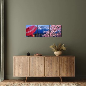 Obraz - Widok na szczyt, Japonia (z zegarem) (90x30 cm)