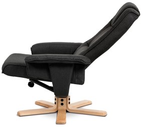 Fotel z podnóżkiem GREY2, szary