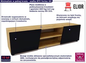 Nowoczesna szafka pod telewizor dąb craft + czarny Larkso 13X