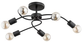 Żyrandol natynkowy HELIX 6xE27/15W/230V czarny