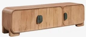 Meble Rtv Z Drewna Mango I Naturalnego Kamienia Kivalina 180 X 45 Cm & Zielony Marmur Udaipur - Drewno Mango - Sklum