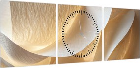 Obraz - Papierowa faktura (z zegarem) (90x30 cm)