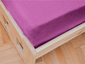 PrzytulneMieszkanie.pl Prześcieradło do łóżeczka Jersey ciemnofioletowe 70 x 140 cm