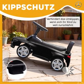 AIYAPLAY Mercedes-Benz C-Class jeździk z klaksonem, odgłosami silnika, schowkiem, dla dzieci 18-36 Monate, Schwarz | Aosom PL