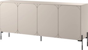 Komoda czterodrzwiowa na metalowych nogach Sonatia 200 cm - kaszmir