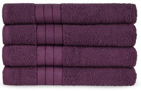 Bordowe bawełniane ręczniki frotte zestaw 4 szt. 50x100 cm – Good Morning