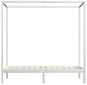 Białe pojedyncze łóżko z baldachimem 100x200cm - Tamai