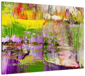Obraz na szkle abstrakcji - malarstwo (70x50 cm)