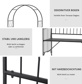 Outsunny ławka z łukiem różanym, altana, ławka różana, krata, ławka filozoficzna