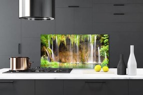 Szkło do Kuchni na Ścianę Potęga Naturalnego Wodospadu