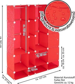 Czerwony regał RED RACK HIGH- system wtykowy
