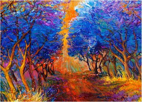 Obraz - Jesienne korony drzew, nowoczesny impresjonizm (70x50 cm)