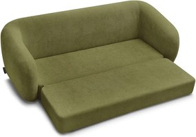 Zielona rozkładana sofa z tkaniny szenilowej 228 cm Neyo – Bobochic Paris