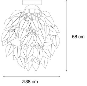 Bohemska lampa sufitowa zielona - LeavyBoho Oswietlenie wewnetrzne