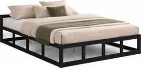 Czarne łóżko z litego drewna 120x200 T9-T92