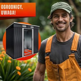 Domek narzędziowy L do ogrodu antracytowy Jurhan