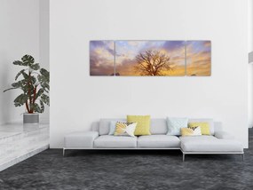 Obraz - Pejzaż ze słonecznikami (170x50 cm)