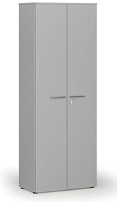 Szafa biurowa z drzwiami PRIMO GRAY, 800 x 420 x 2128 mm, szary
