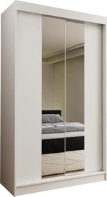 Szafa Przesuwna LUCENZA 120 cm z Lustrem Szafa Dwudrzwiowa Biała