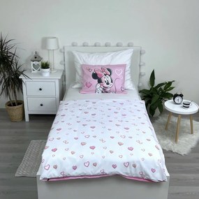 Jerry Fabrics Dziecięca pościel bawełniana do łóżeczka Minnie Powder pink
