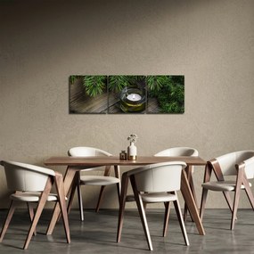 Obraz - świeca bożonarodzeniowa (z zegarem) (90x30 cm)