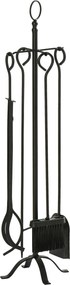 5-częściowy zestaw kominkowy kominek zestaw komplet przybory kominkowe narzędzia metal | Aosom.pl