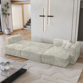 Masseno Narożnik TOLMO z funkcją spania i pojemnikiem na pościel Narozniki L, Rozkładana sofa - Jasnoszary, TILIA 83