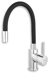 FERRO - Bateria kuchenna z elastycznym uchwytem chrom błyszczący/matowy czarny