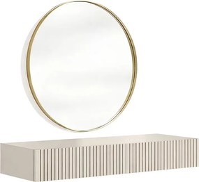 Toaletka wisząca Nicole ze złotym lustrem 80 cm - kaszmir / kaszmir mat