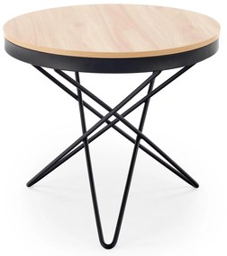 Ława okrągła MDF naturalny/czarny 60/55 LEILA