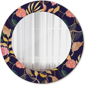 Lustro dekoracyjne okrągłe Rośliny akwarelowe