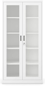 Szafa przeszklona medyczna, witryna lekarska AMELIA, 900 x 1850 x 400 mm, biała