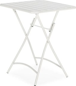 Stół ogrodowy składany Perla z białego metalu