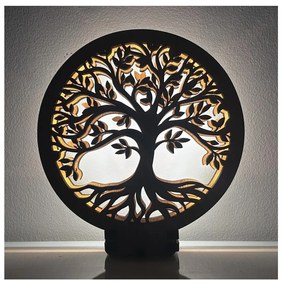 Li-Go 23577/DUB2 - LED ściemnialna dekoracyjna lampka stołowa LED/12W/230V 20x22 cm dąb