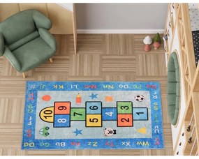 Niebieski dziecięcy dywan do zabawy odpowiedni do prania 80x120 cm Hopscotch Blue – Vitaus