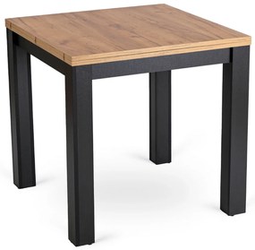 Stół Kwadratowy Rozkładany MAX 80-160 cm Dąb Craft/Czarny Nowoczesny Loft