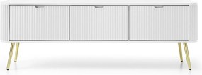 Szafka RTV: Biała, złote nogi, 168 x 57 x 39 cm