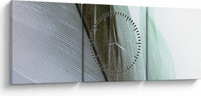 Obraz - Pióra, makro (z zegarem) (90x30 cm)